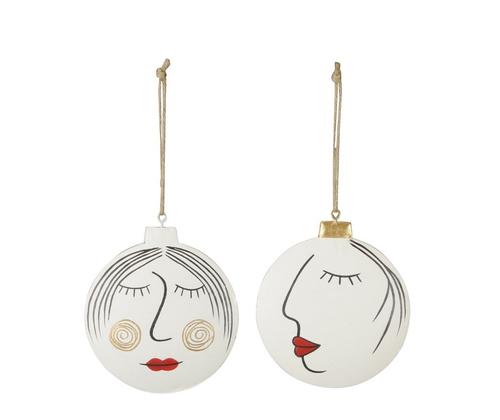 Декор подвесной "Лицо" в ассортименте 10x12см + 10см металл