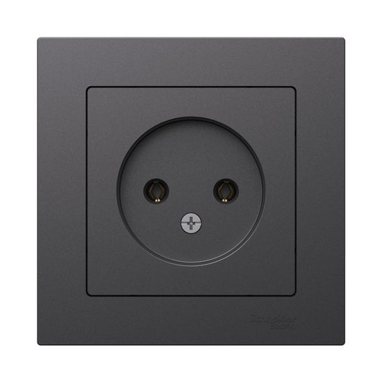 Розетка AtlasDesign без заземл. 16А в сборе базальт SE ATN001440