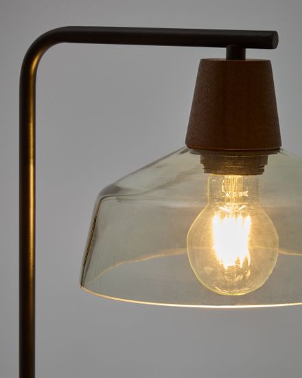 Настольная лампа Silex с металлической ножкой и плафоном из зеленого стекла