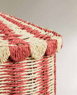 Zara Home Корзина из плетёной бумаги, цвет разноцветный, 37 см · 4667/049