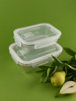 Контейнеры для еды стеклянные, 2 шт, 620 мл., 1030 мл