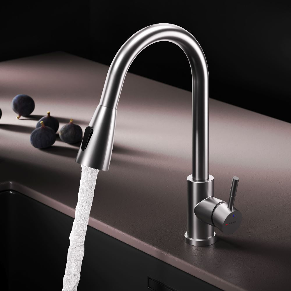 Смеситель для кухни с вытягивающимся изливом, сатин AM.PM X-Joy S F85B07511