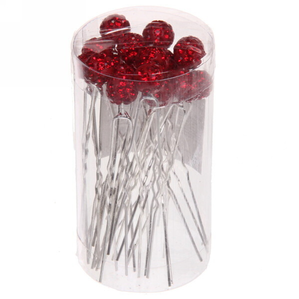 Шпильки для волос 20шт «Шамбала», цвет серебро, цвет декора микс, 6,3см