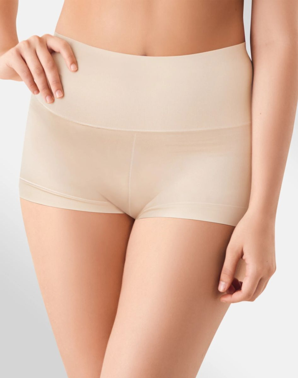 Трусы-шорты на высоком корректирующем поясе (Размер: S) (Цвет: телесный)
