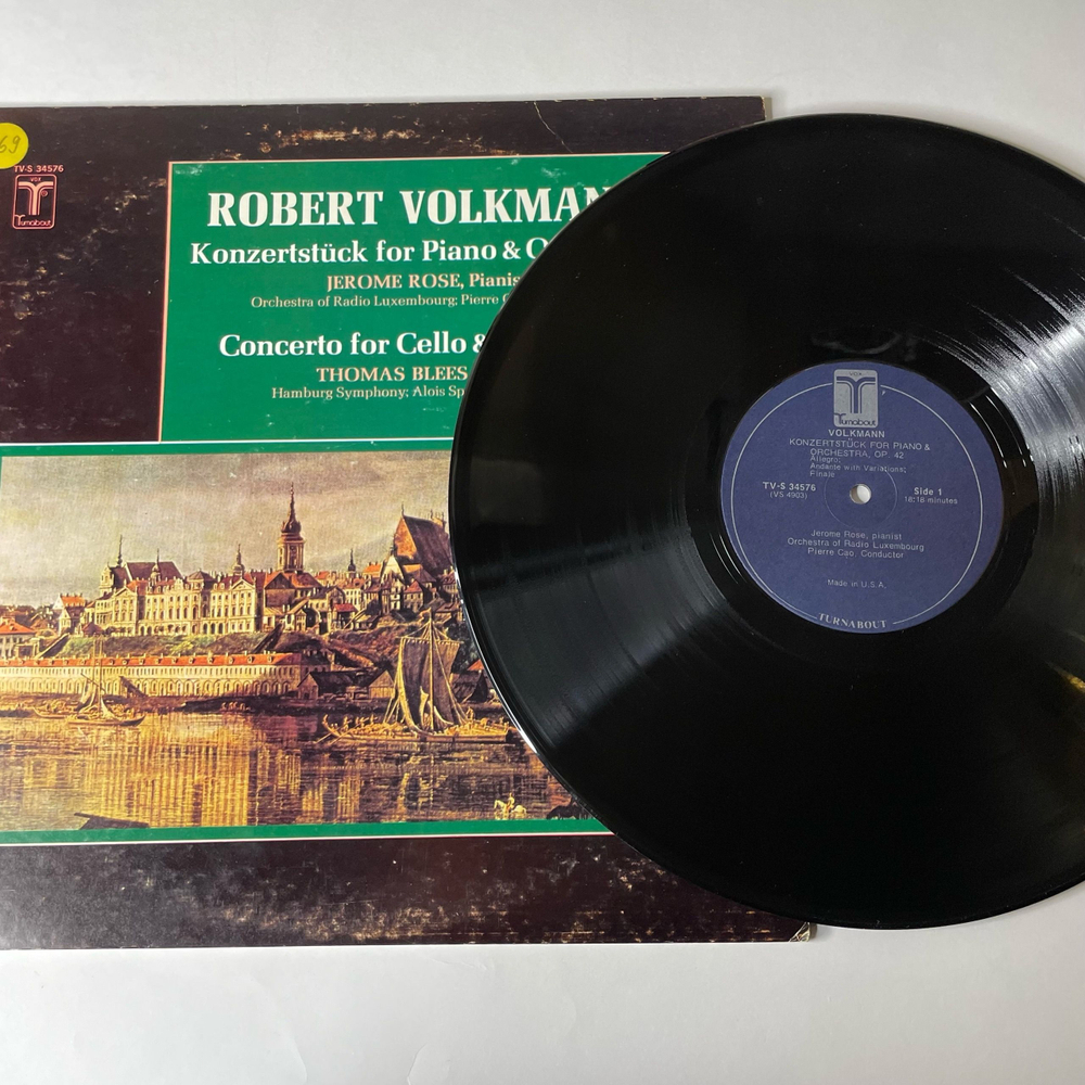 Винтажная виниловая пластинка LP Robert Volkmann, Jerome Rose, Orchestra Of Radio Luxembourg, Hamburg Symphony, Alois Springer, Konzertstuck For Piano and Orchestra (США 1975)