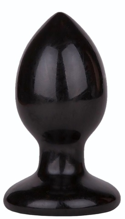 Черный анальный плаг Glide M - 10,3 см. (Цвет: черный)