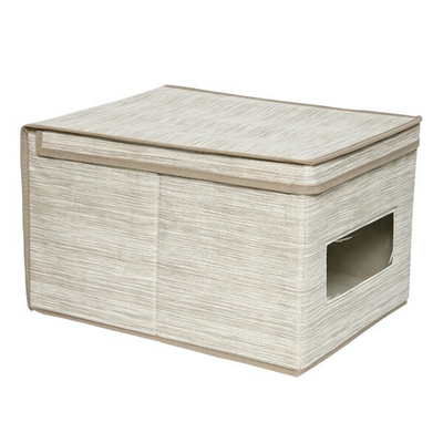 Короб для хранения с крышкой "Латте", Д400 Ш300 В250, бежевый