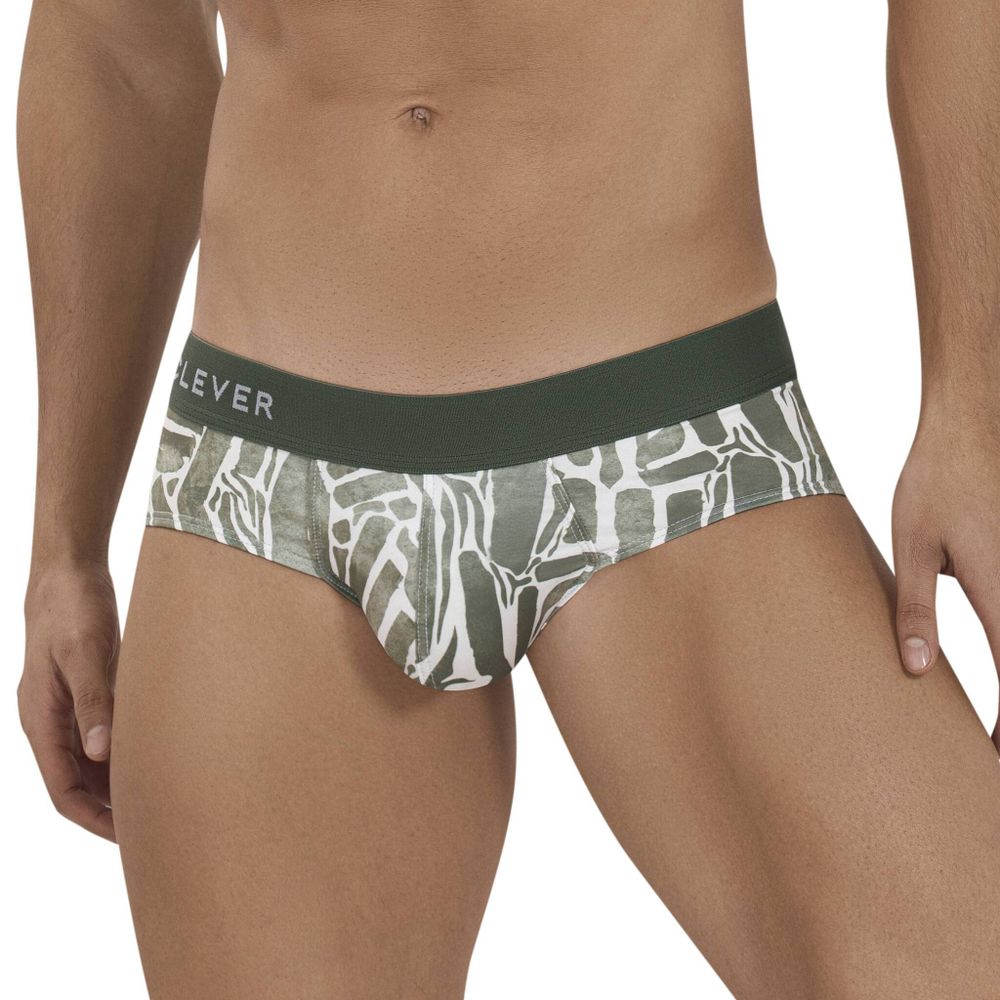 Мужские трусы брифы с принтом цвета хаки Clever INNER CLASSIC BRIEF 113010