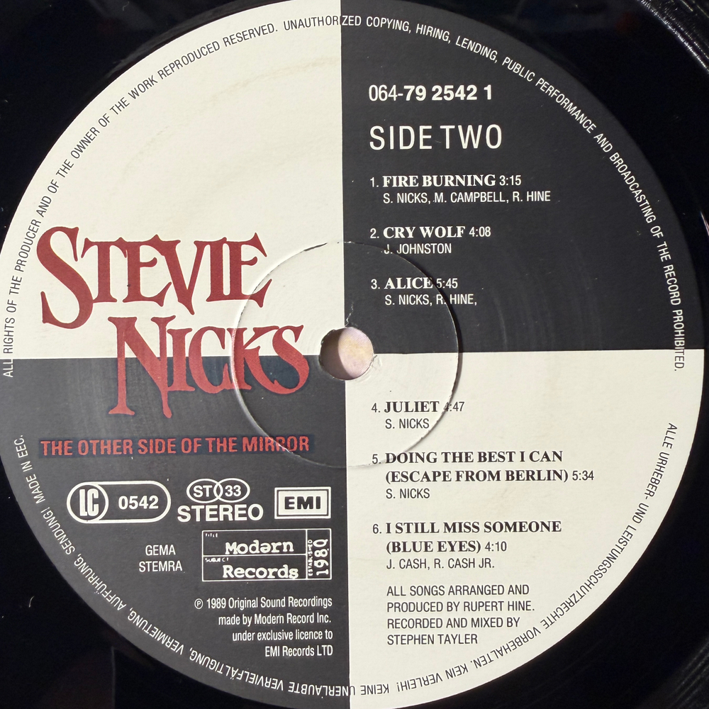 Stevie Nicks ‎– The Other Side Of The Mirror (Европа 1989г.)