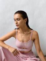 Кафф "Bubble mini" Gold с горным хрусталем