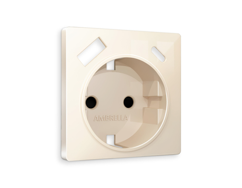 AP3100 Лицевая панель ALFA (Бежевый глянец) для электрической розетки с/з со шторками 2USB A+C QUANT