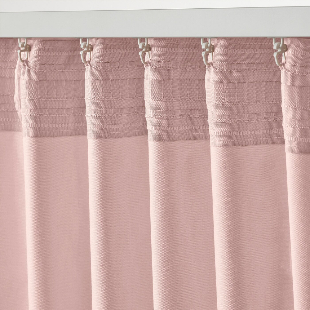 IKEA SANELA  (ИКЕА САНЕЛА)  -  Штора, 2 шт, на ленте/черный и розовый, 140x300 см
