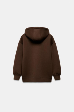 ZARA ХУДИ НА ШНУРКАХ, КОРИЧНЕВЫЙ