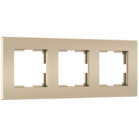 Рамка на 3 поста Slab шампань софт W0032911 a071625