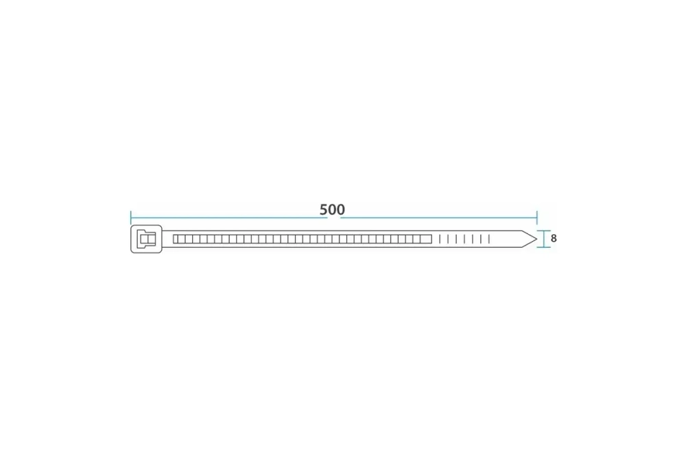 Нейлоновая кабельная стяжка REXANT 500x7,6мм, белая 100 шт/уп 07-0502