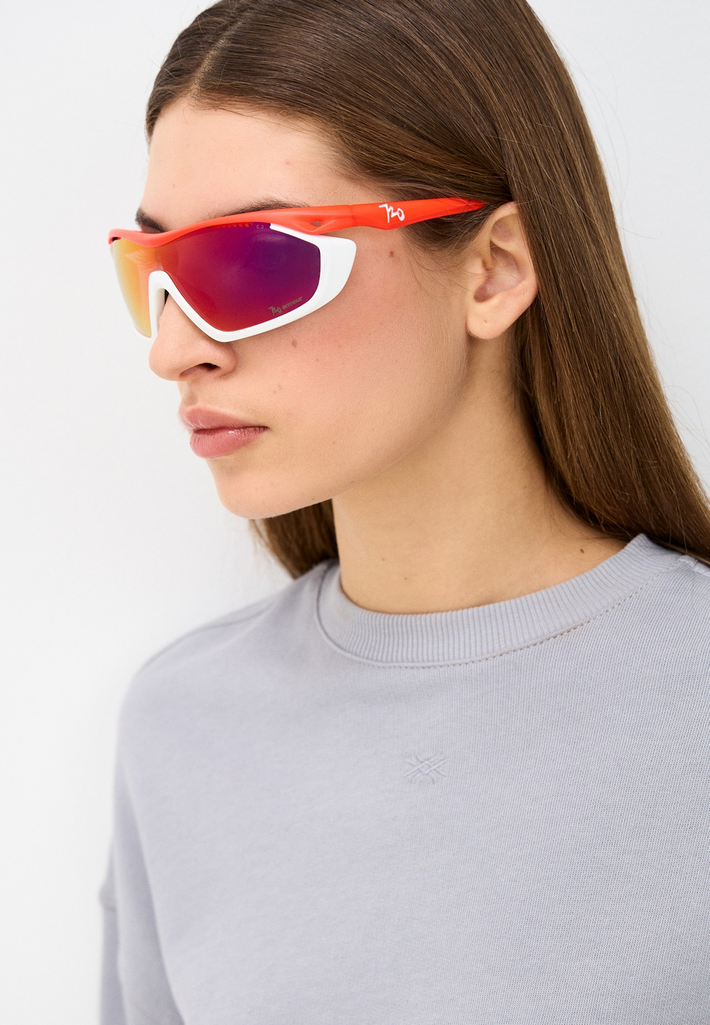 Спортивные очки 720armour Analog Pro / Matte Neon Red Orange / Matte White Gasket / Smoke Full Red Ti Lens