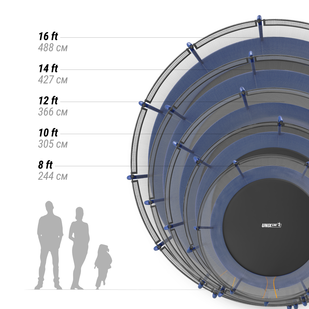 Батут UNIX Line SUPREME BASIC 16 ft (Blue)