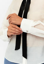 Блуза Ornella из итальянского батиста с шелком белая