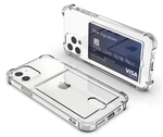 Накладка iPhone 12 силикон прозрачный с отделом для карт