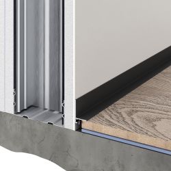 Микроплинтус анодированный бронзовый браш, 2000x14x26 мм