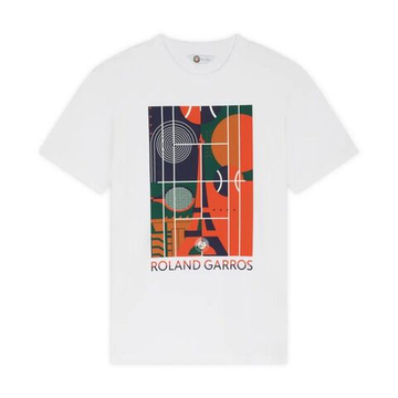 Мужская теннисная футболка Roland Garros Eiffel Court - white