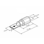 Клемма плоская изолированная термоусаживаемая РПи-п-т 2.5-(6.3)/РпИп-т 2-7-0,8 штекер 6.35 мм 1.5-2.