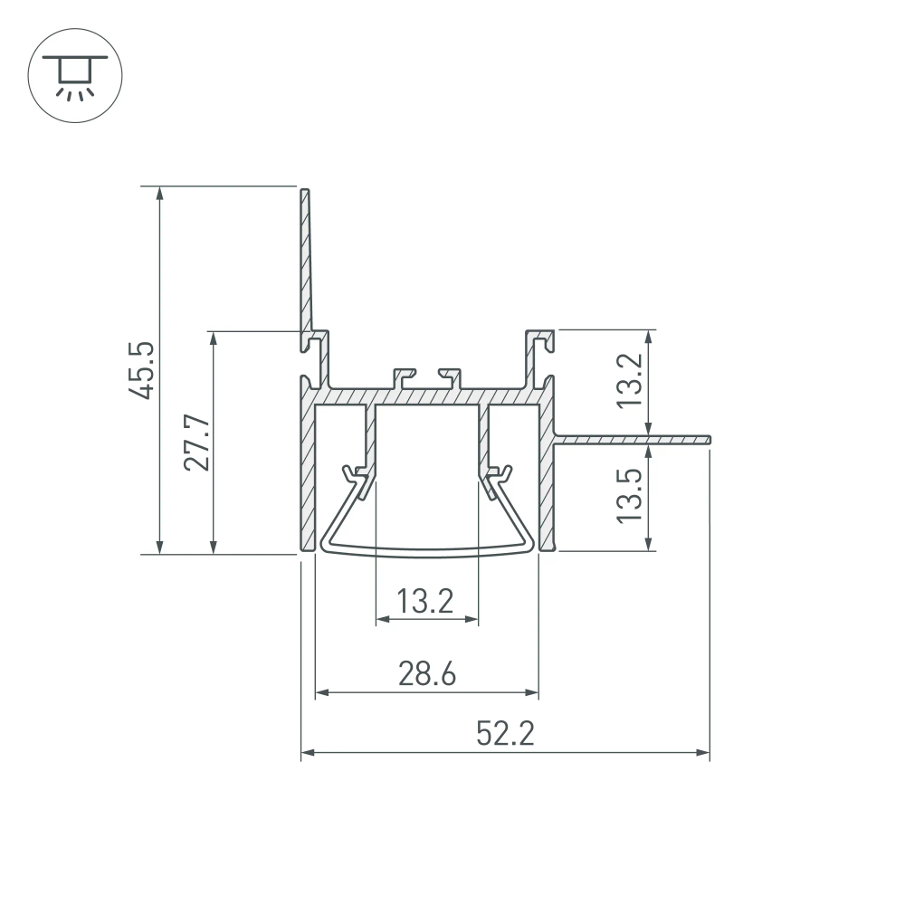 Профиль FOLED-WALL-3000 (Arlight, Алюминий) 044857