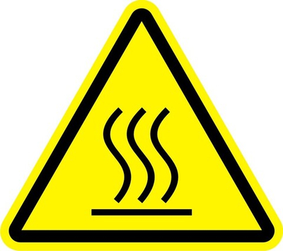 Знак "Осторожно, горячая поверхность"
