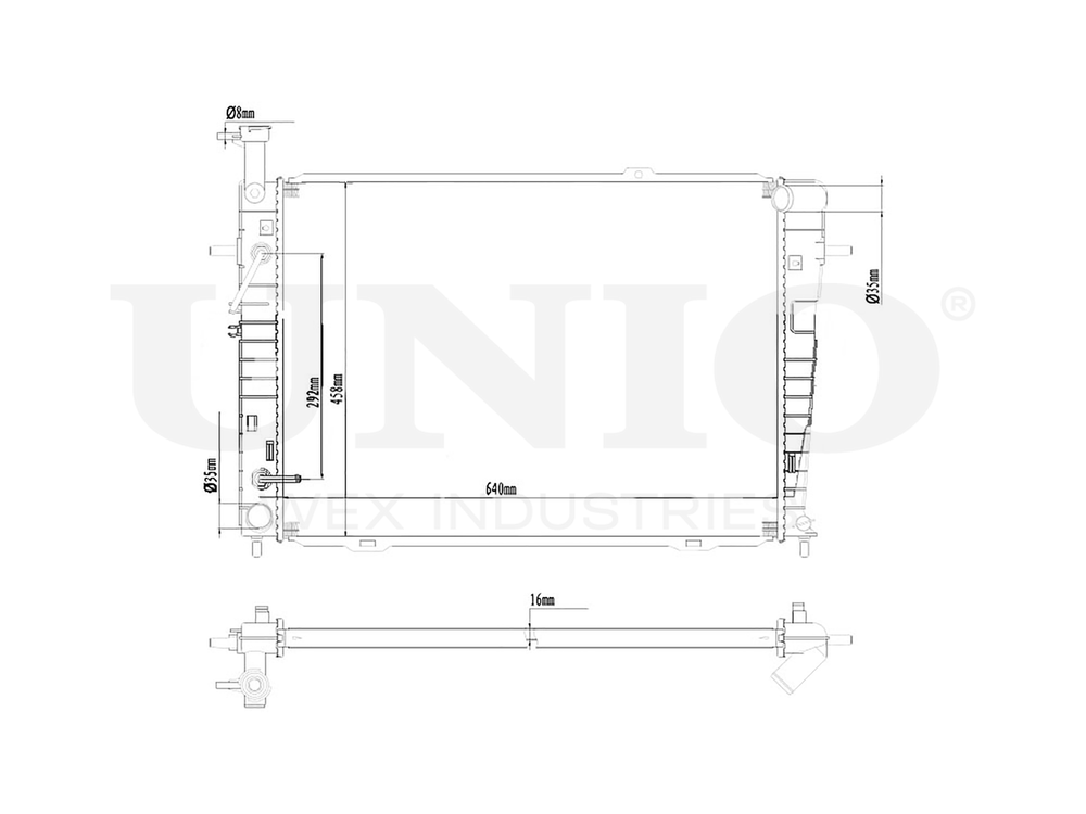 Радиатор охлаждения двигателя UNIO RAD-10008