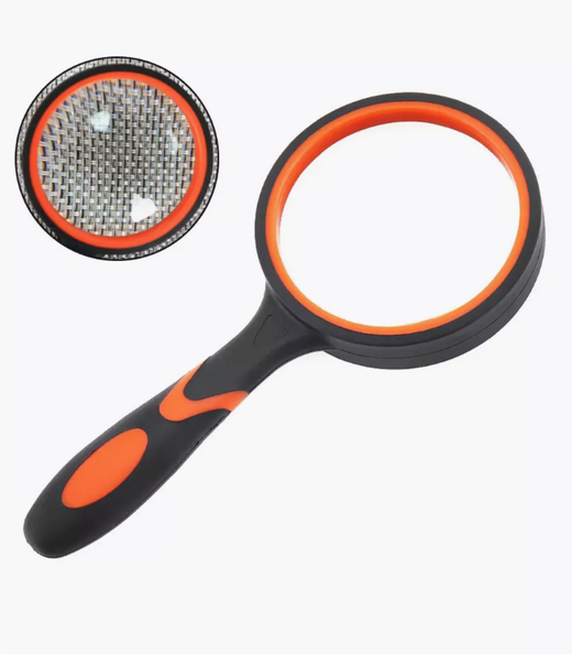 Лупа ручная 4х-кратная D=75мм резиновое покрытие