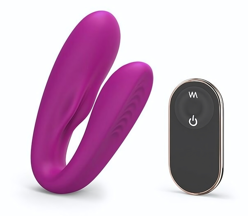 Лиловый вибратор для пар Match Up Couple Vibrator with Remote Control (Цвет: лиловый)