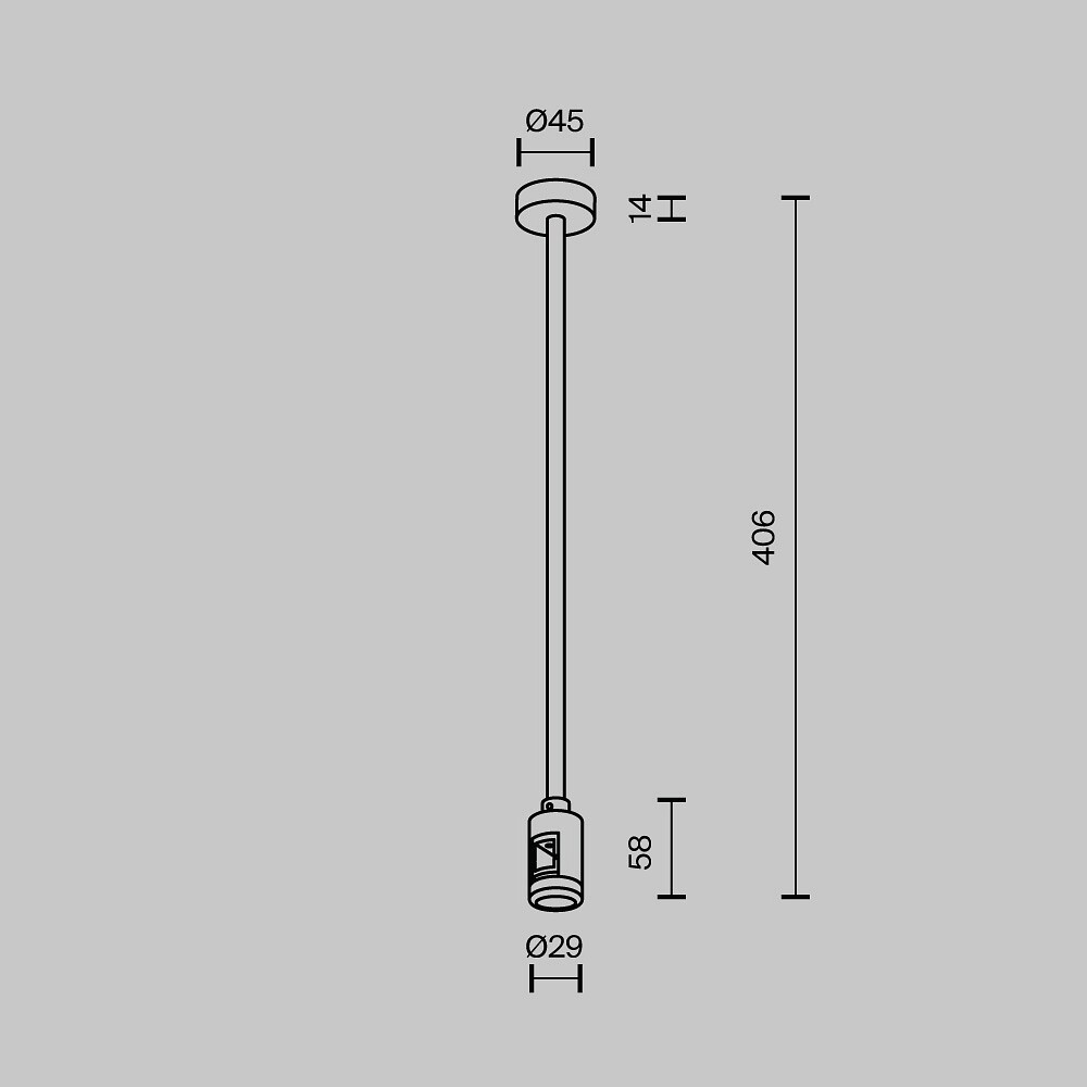 Основание на штанге Maytoni Accessories for tracks Flarity TRA158C-SL1-B