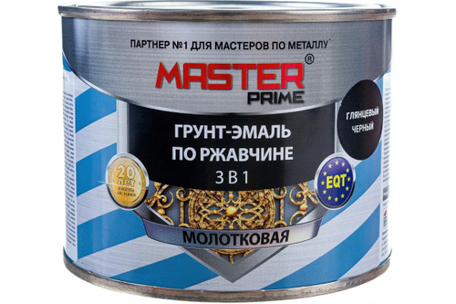 ГРУНТ-ЭМАЛЬ MASTER 3В1 ПО РЖАВЧИНЕ 4,0Л ЧЕРНЫЙ МОЛОТКОВАЯ