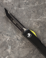 Автоматический складной нож Microtech Ultratech T/E Black Tanto 123-1THQ (желтый-черный) фронталка/выкидуха
