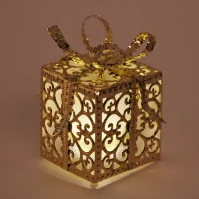 Сувенир с подсветкой «Золотой подарок» 8*12 см, Золото