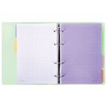 Тетрадь на кольцах А5 175х220 мм, 120 л., пластик, с резинкой и разделителями, BRAUBERG, Зеленый, 404632