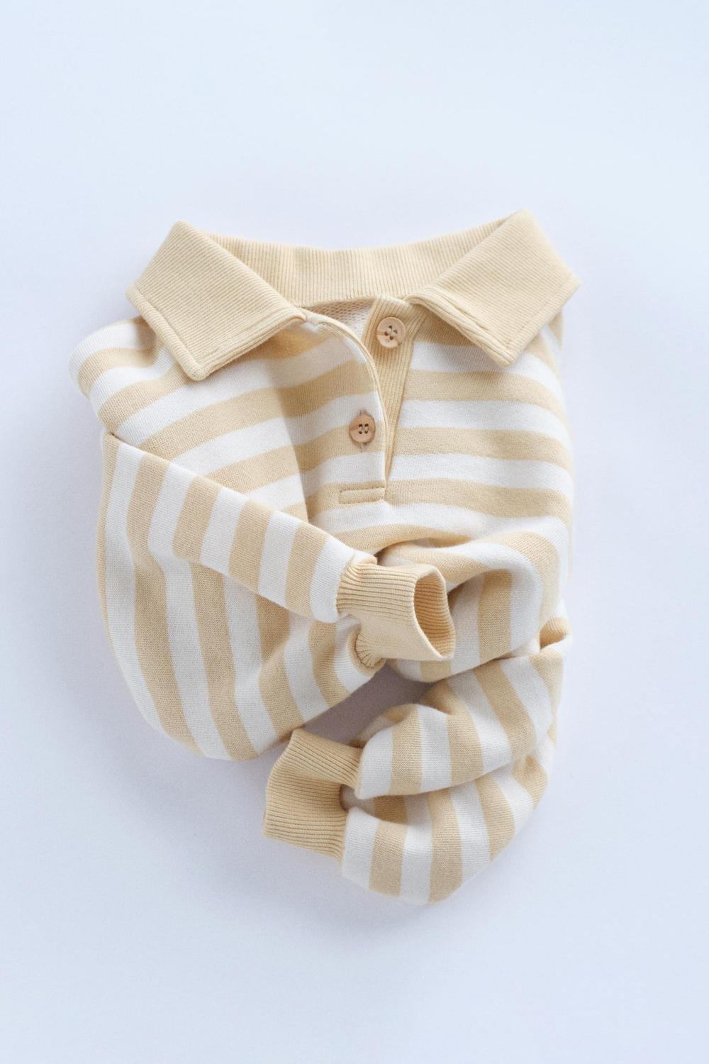 ZARA TIMELESZ - ТОЛСТОВКА В ПОЛОСКУ, СВЕТЛЫЙ ЖЕЛТО-КОРИЧНЕВЫЙ