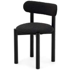 Стул Nebai из черной ткани букле и массива дуба с черной отделкой