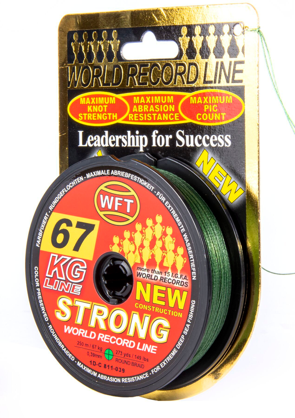 Леска плетёная WFT KG STRONG Green 250 м, 0.39 мм