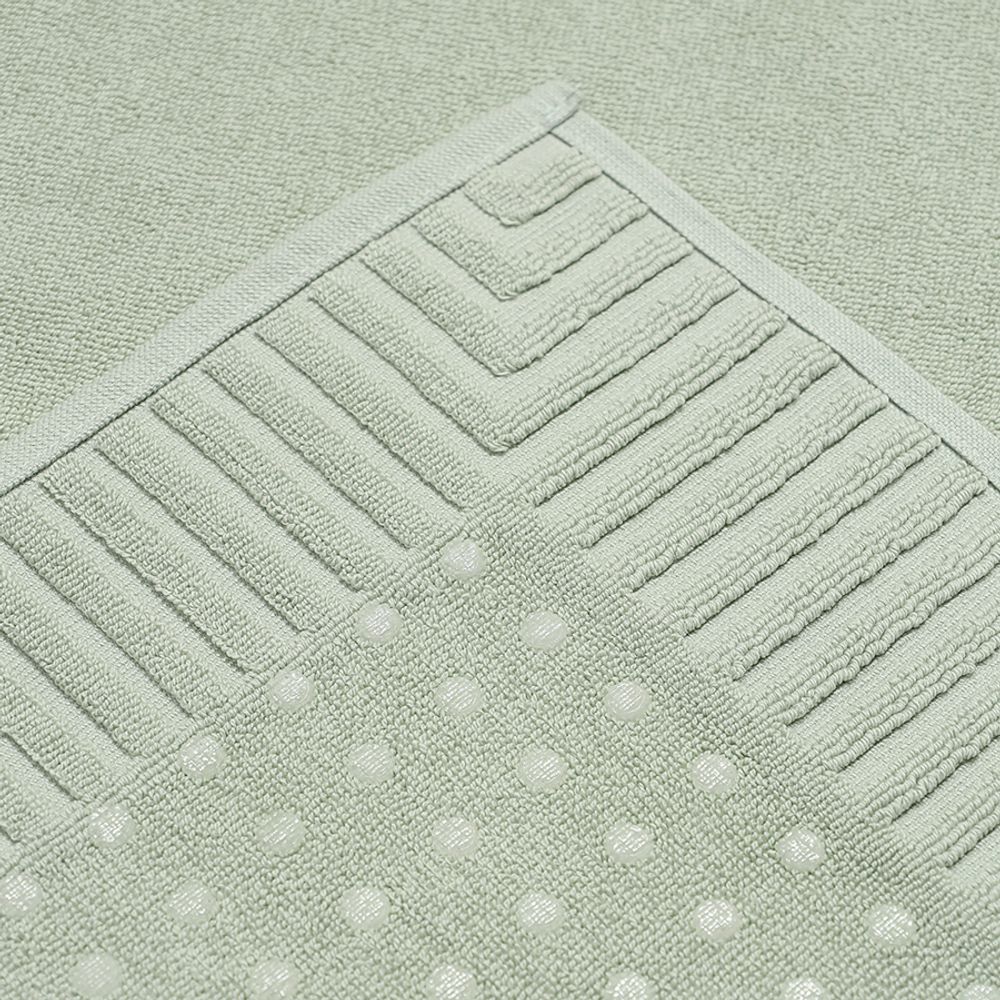 Коврик для ванной с фактурным бортиком мятного цвета из коллекции Essential, 50x80 см