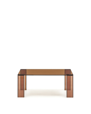 Журнальный столик Adularia из стекла коричневого цвета 85 x 85