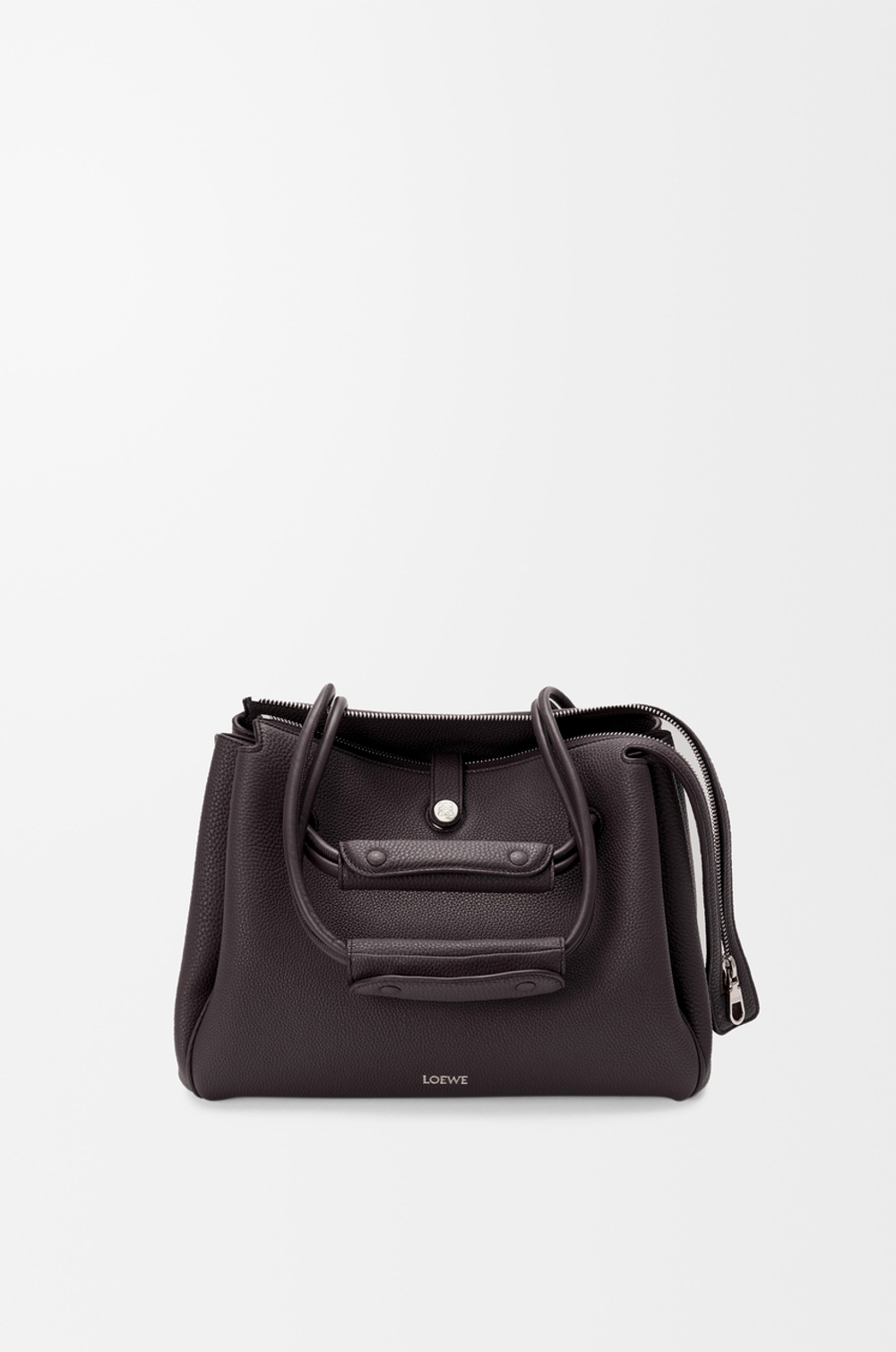 Loewe Сумка Madrid среднего размера из мягкой зернистой телячьей кожи, темно-коричневый