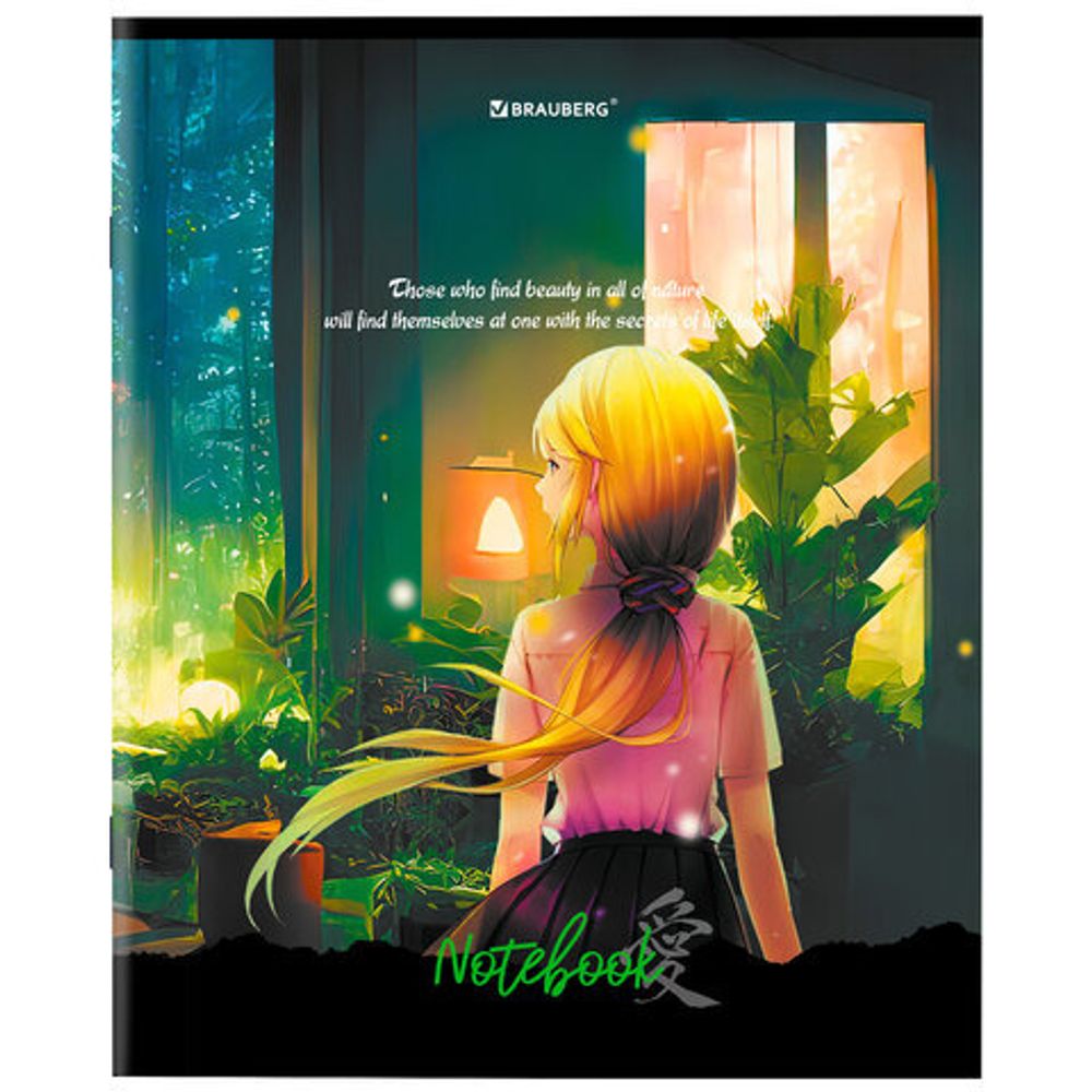 Тетрадь А5, 80 л., BRAUBERG, скоба, клетка, обложка картон, "Anime Girls", 404412, 5шт