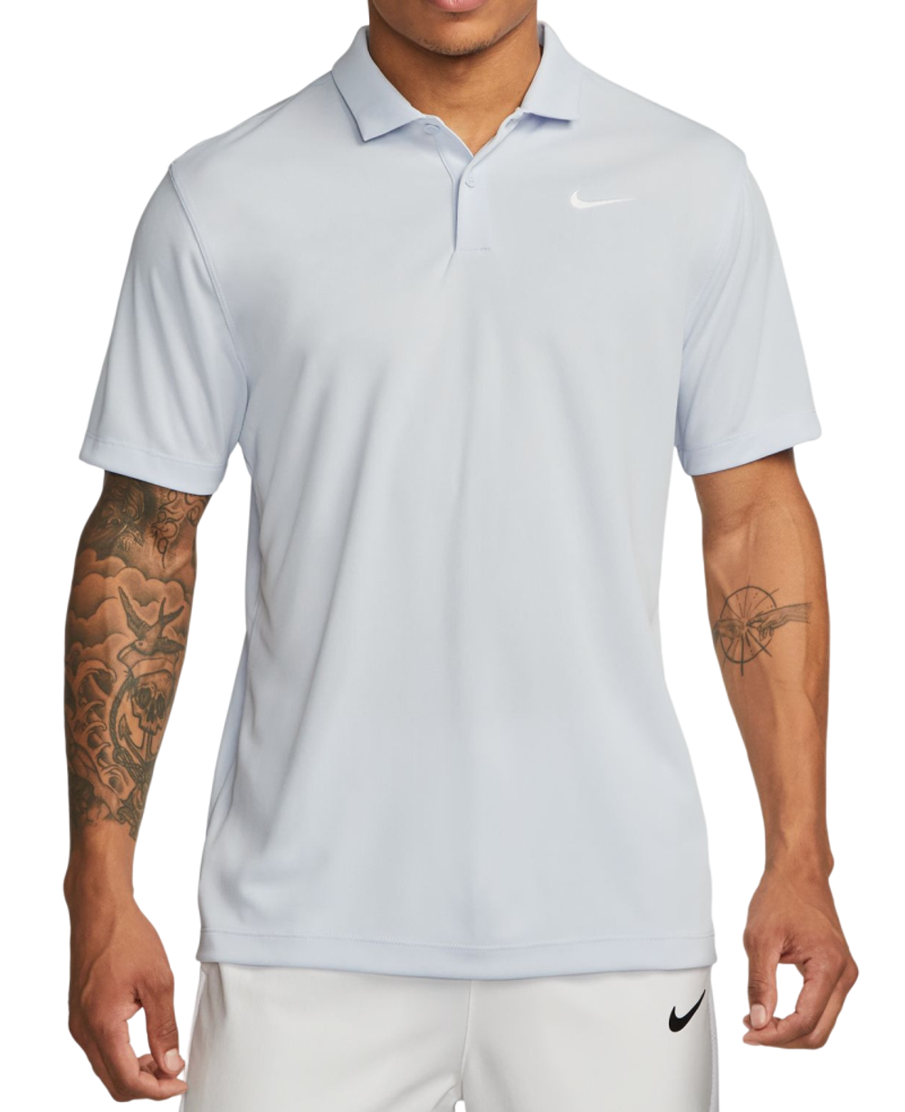 Мужское теннисное поло Nike Court Dri-Fit Solid Polo - football grey/white