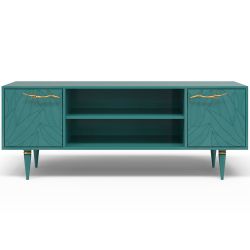 Тумба под ТВ Арт Колор leaves 155см Классик Голд Пастельно-синий