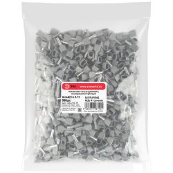 Наконечник-гильза ЭРА NO-225-75 (двойной) НШвИ 4,0-12 с изолированным фланцем (упаковка 500 шт.)