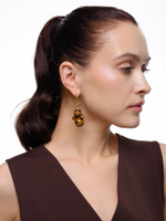 Моносерьга "Nevalyashka" тигровый глаз Gold