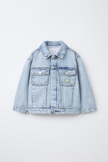 ZARA ДЖИНСОВАЯ КУРТКА С ЭТИКЕТКОЙ, ГОЛУБОЙ