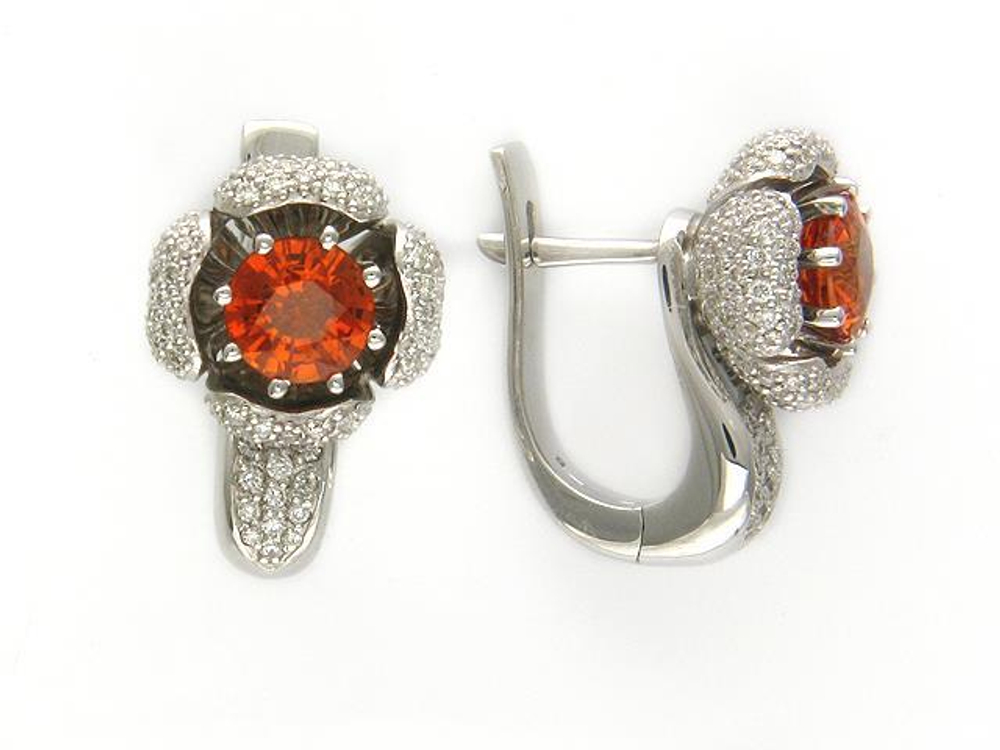 Серьги с бриллиантом  из белого золота JA-S-673966-3