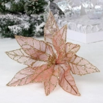 Украшение новогоднее «Пуансеттия - Блестящее утро» 33 см, Шампань